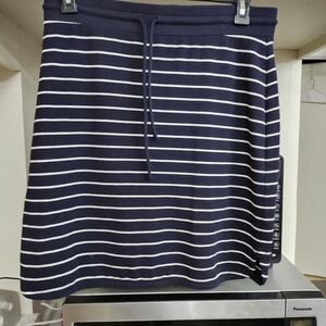 Talbots Navy and White Striped Mini Skirt